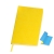Бизнес-блокнот "Funky", 130*210 мм, желтый, голубой  форзац, мягкая обложка,  блок - линейка, желтый, голубой, pu velvet