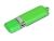 USB 2.0- флешка на 32 Гб классической прямоугольной формы, зеленый, серебристый, кожа