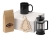 Подарочный набор с чаем, кружкой и френч-прессом «Чаепитие», черный, прозрачный, дерево, пластик, стекло, керамика