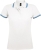 Рубашка поло женская Pasadena Women 200 с контрастной отделкой, белая с голубым, белый, голубой, хлопок