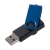 Флешка Twist Color, черная с синим, 16 Гб, черный, пластик; покрытие софт-тач; металл