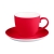 Чайная пара TENDER, 250 мл, красный, фарфор, прорезиненное покрытие, красный, фарфор