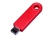 USB 2.0- флешка промо на 64 Гб прямоугольной формы, выдвижной механизм, красный, пластик