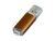 USB 2.0- флешка на 64 Гб с прозрачным колпачком, коричневый, металл