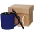 Набор Color Block: кружка и ручка, синий с черный, черный, покрытие софт-тач; металл, кружка - фарфор