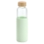 Бутылка для воды Dakar, прозрачная с зеленым, зеленый, прозрачный, корпус - боросиликатное стекло; крышка - бамбук; чехол - силикон