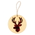 Украшение новогоднее "Red deer", диаметр 9 см , фанера, бежевый, красный