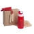 Набор подарочный INMODE: бутылка для воды, скакалка, стружка, коробка, красный, красный, несколько материалов