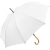 Зонт-трость OkoBrella, белый, белый, купол - эпонж, оцинкованная сталь, из переработанного пластика; ручка - дерево; каркас - стеклопластик