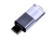 USB 2.0- флешка промо на 64 Гб прямоугольной формы, выдвижной механизм, черный, пластик