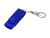 USB 2.0- флешка промо на 16 Гб с поворотным механизмом и однотонным металлическим клипом, синий, пластик, металл