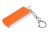 USB 2.0- флешка промо на 32 Гб с прямоугольной формы с выдвижным механизмом, оранжевый, серебристый, пластик