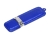 USB 2.0- флешка на 16 Гб классической прямоугольной формы, серебристый, кожа