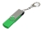 USB 2.0- флешка на 32 Гб с поворотным механизмом и дополнительным разъемом Micro USB, зеленый, серебристый, пластик, металл