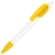 TRIS, ручка шариковая, белый корпус/ярко-желтый, пластик, белый, ярко-желтый, пластик