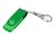 USB 2.0- флешка промо на 32 Гб с поворотным механизмом и однотонным металлическим клипом, зеленый, пластик, металл