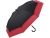 Зонт-трость «Stretch» с удлиняющимся куполом, черный, красный, полиэстер