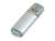 USB 2.0- флешка на 64 Гб с прозрачным колпачком, серебристый, металл