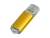 USB 2.0- флешка на 16 Гб с прозрачным колпачком, желтый, металл