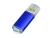 USB 2.0- флешка на 16 Гб с прозрачным колпачком, синий, металл