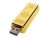 USB 2.0- флешка на 16 Гб в виде слитка золота, желтый, металл
