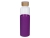 Стеклянная бутылка для воды в силиконовом чехле «Refine», фиолетовый, прозрачный