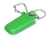 USB 2.0- флешка на 8 Гб в массивном корпусе с кожаным чехлом, зеленый, серебристый, кожа