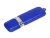 USB 2.0- флешка на 4 Гб классической прямоугольной формы, серебристый, кожа
