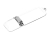 USB 2.0- флешка на 64 Гб классической прямоугольной формы, белый, серебристый, кожа