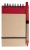 Блокнот на кольцах Eco Note с ручкой, красный, красный, пластик, картон