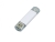 USB 2.0/micro USB- флешка на 32 Гб, белый, металл