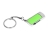 USB 2.0- флешка на 32 Гб с выдвижным механизмом и мини чипом, зеленый, серебристый, пластик, металл