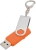 Флешка Twist, оранжевая, 16 Гб, оранжевый, металл; пластик; покрытие софт-тач