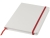 Блокнот А5 «Spectrum» с белой обложкой и цветной резинкой, белый, красный, пвх