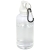 Бутылка для воды с карабином Oregon из переработанной пластмассы, сертифицированной по стандарту RCS, объемом 400 мл, белый