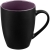 Кружка Bright Tulip, матовая, черная с фиолетовым, черный, фиолетовый, фарфор