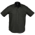 Рубашка мужская с коротким рукавом Brisbane, черная, черный, хлопок 70%; полиэстер 30%, плотность 130 г/м²
