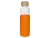 Стеклянная бутылка для воды в силиконовом чехле «Refine», оранжевый, прозрачный