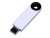 USB 2.0- флешка промо на 64 Гб прямоугольной формы, выдвижной механизм, черный, белый, пластик