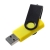 Флешка Twist Color, желтая с черным, 8 Гб, черный, желтый, пластик; покрытие софт-тач; металл