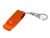 USB 2.0- флешка промо на 64 Гб с поворотным механизмом и однотонным металлическим клипом, оранжевый, пластик, металл