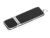 USB 2.0- флешка на 16 Гб компактной формы, черный, серебристый, кожзам