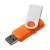 Флешка Twist Color, оранжевая с белым, 16 Гб, белый, оранжевый, пластик; покрытие софт-тач; металл