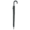 Зонт-трость Lui, черный, черный, спицы - металл, ручка - натуральная кожа; купол - эпонж, 190t; шток