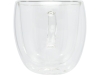 Стеклянный стакан «Manti» с двойными стенками и подставкой, 250 мл, 2 шт, натуральный, бамбук, стекло