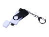 USB 2.0/micro USB/Type-C- флешка на 64 Гб c поворотным механизмом, белый, пластик