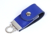USB 2.0- флешка на 32 Гб в виде брелока, синий, кожа