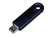 USB 2.0- флешка промо на 16 Гб прямоугольной формы, выдвижной механизм, черный, пластик