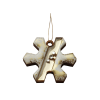 Ёлочная игрушка Снежинка (белый с золотым ), белый с золотым, дерево, акрил