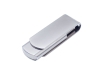 USB 2.0- флешка на 64 Гб матовая поворотная, серебристый, металл